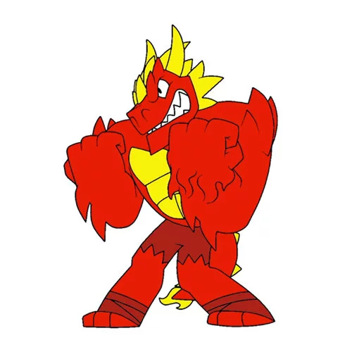 Цветной вариант раскраски гуджитсу дракон блазагон