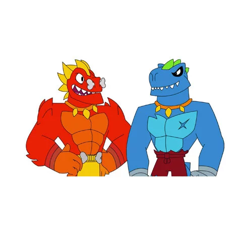 Цветной вариант раскраски гуджитсу два персонажа