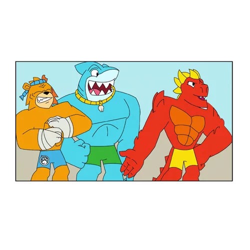 Цветной вариант раскраски гуджитсу игрушки персонажи