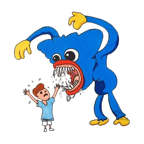 Цветной вариант раскраски хагги вагги нападает поппи плейтайм