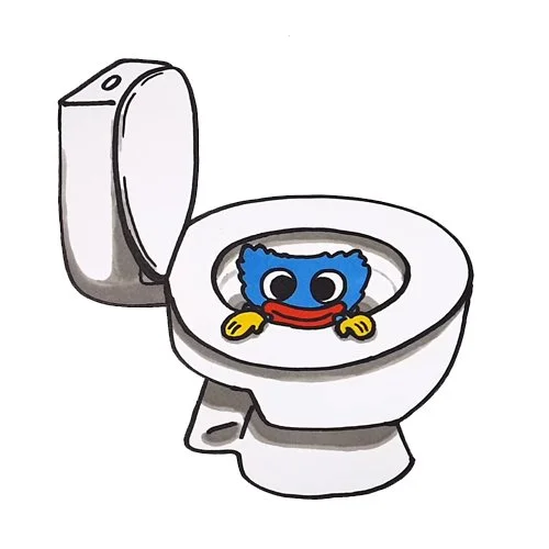 Цветной вариант раскраски хагги вагги в унитазе