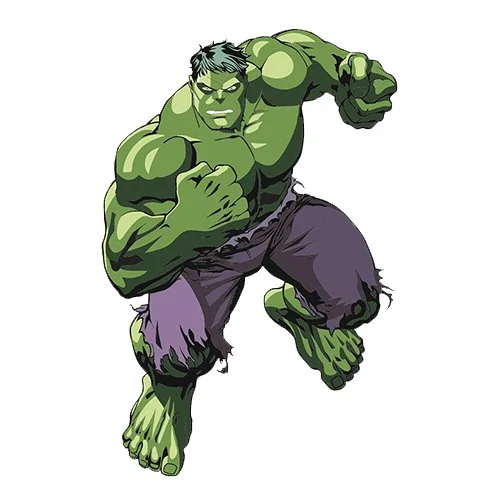 Цветной пример раскраски халк пробил стену