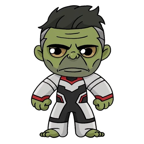 Цветной вариант раскраски халк в новом костюме