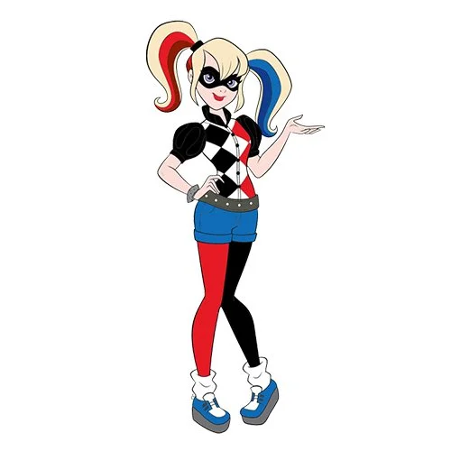 Цветной вариант раскраски харли квинн нарисованная