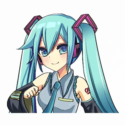 Цветной вариант раскраски hatsune miku