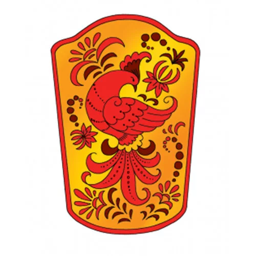 Цветной вариант раскраски хохлома разделочная доска