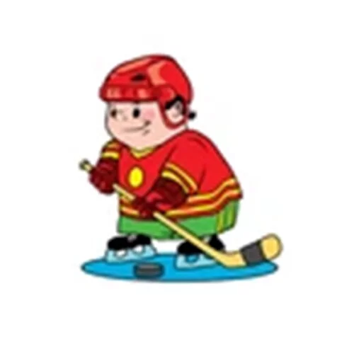 Цветной вариант раскраски хоккеист смешной