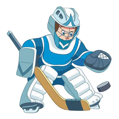 Цветной вариант раскраски хоккей вратарь