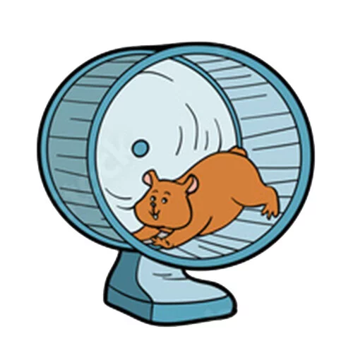 Цветной пример раскраски хомяк в колесе