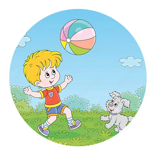 Цветной вариант раскраски игра в мяч