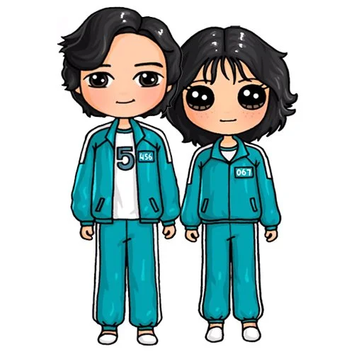 Цветной вариант раскраски игроки 456 и 067