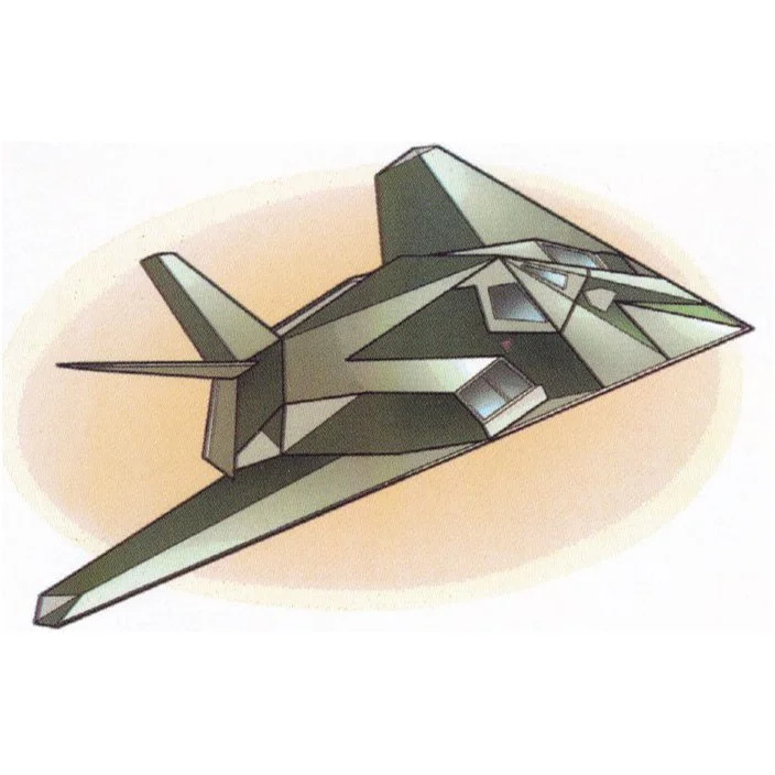 Цветной пример раскраски истребитель сша lockheed f-117 nighthawk военный самолет