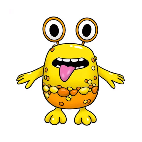 Цветной пример раскраски желтый марс банбан