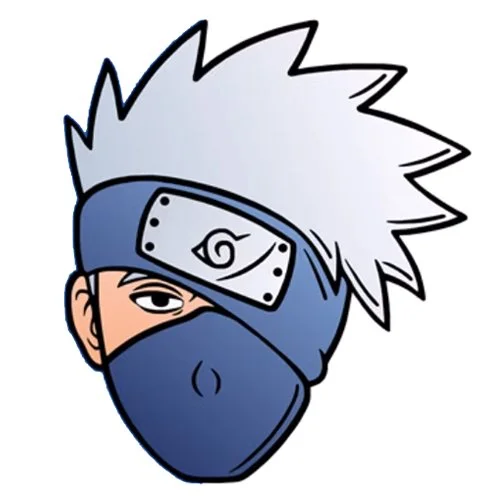 Цветной вариант раскраски какаши