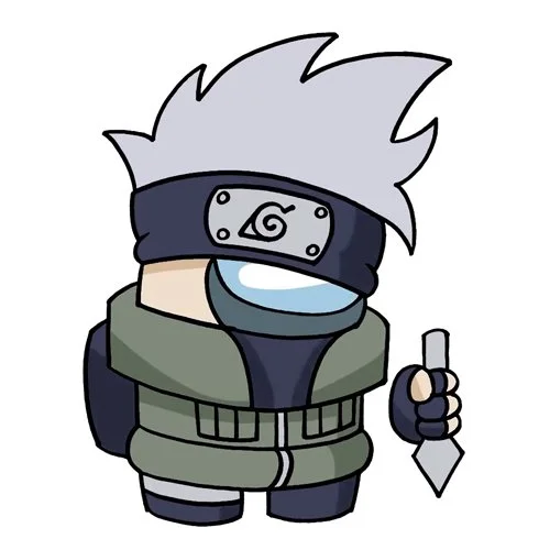 Цветной вариант раскраски какаши (какаси хатакэ) амонг ас