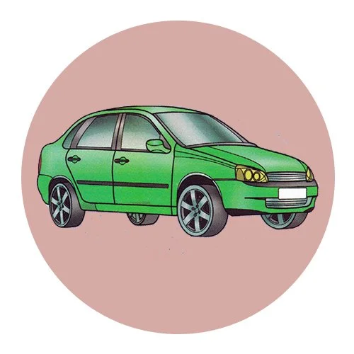 Цветной пример раскраски калина лада ваз