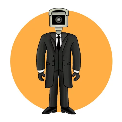 Цветной пример раскраски камера мэн скибиди