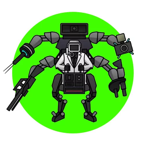 Цветной пример раскраски камерамэн меха