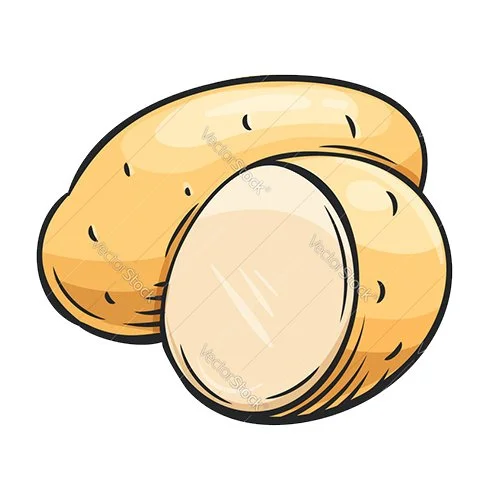 Цветной вариант раскраски картофель в разрезе