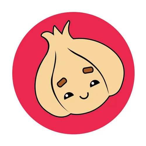 Цветной пример раскраски каваи чеснок