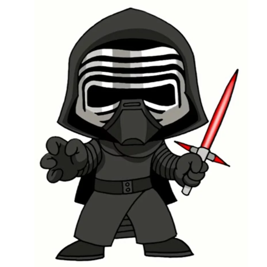 Цветной пример раскраски кайло рен