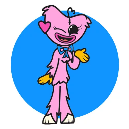 Цветной вариант раскраски кисси мисси улыбается