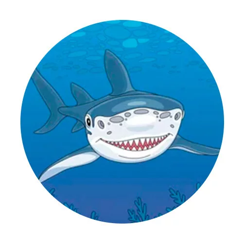 Цветной вариант раскраски китовая акула