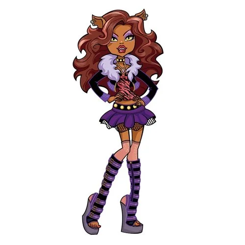 Цветной вариант раскраски монстр хай клодин вульф дочь обортня