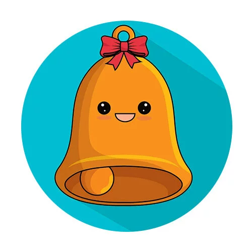 Цветной вариант раскраски колокольчик каваи