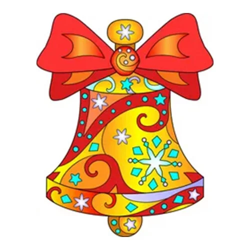 Цветной вариант раскраски колокольчик с узорами