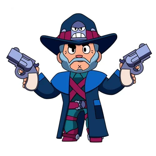 Цветной пример раскраски кольт ганфайтер