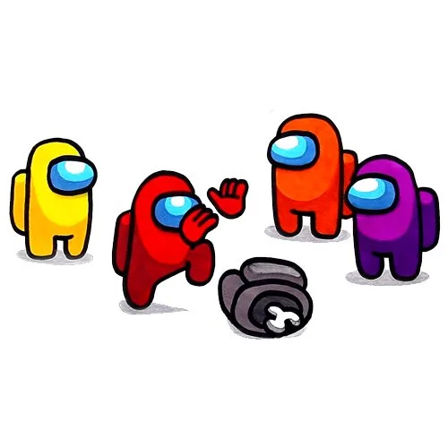 Цветной пример раскраски амонг ас командная игра