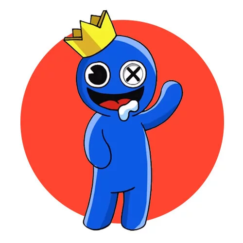 Цветной вариант раскраски король блю радужные друзья