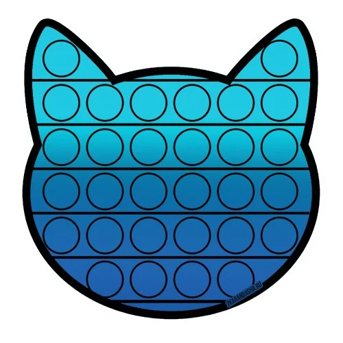 Цветной пример раскраски кошечка поп-ит