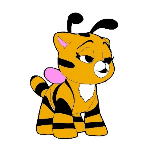 Цветной вариант раскраски кошка-пчела из поппи плейтайм