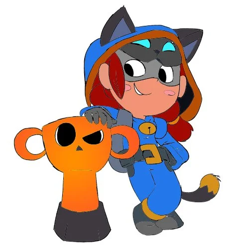 Цветной вариант раскраски кошка-воровка джесси скин