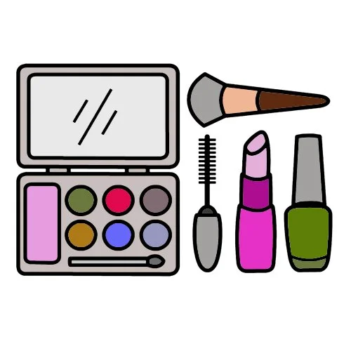 Цветной вариант раскраски косметика для макияжа лица