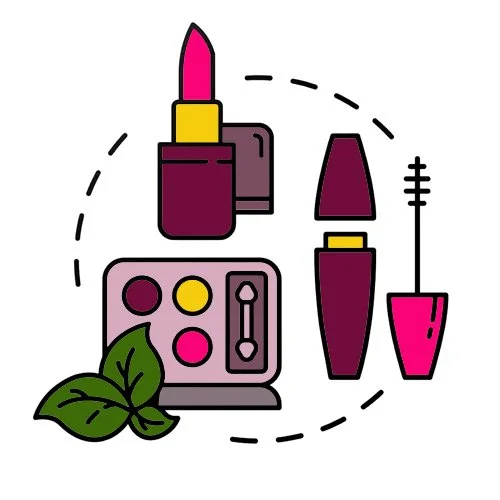 Цветной вариант раскраски косметика для создания макияжа