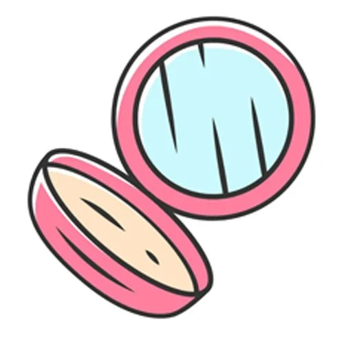 Цветной вариант раскраски косметика пудра