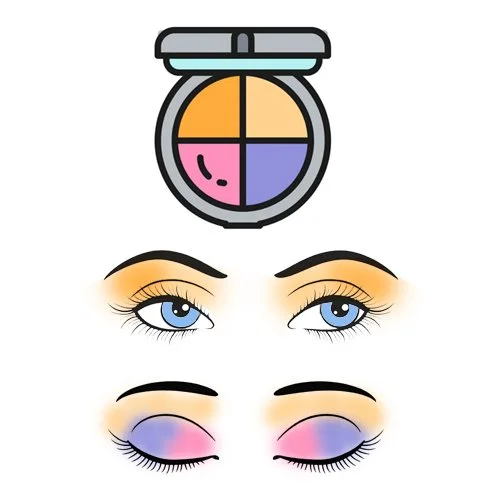 Цветной вариант раскраски косметика тени для глаз