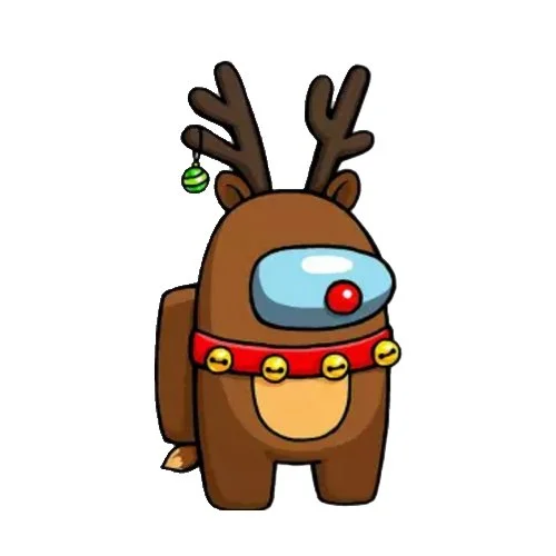 Цветной пример раскраски костюм новогодний олень амонг ас