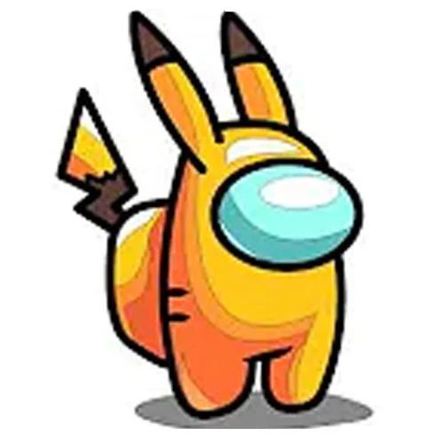 Цветной пример раскраски амонг ас костюм пикачу