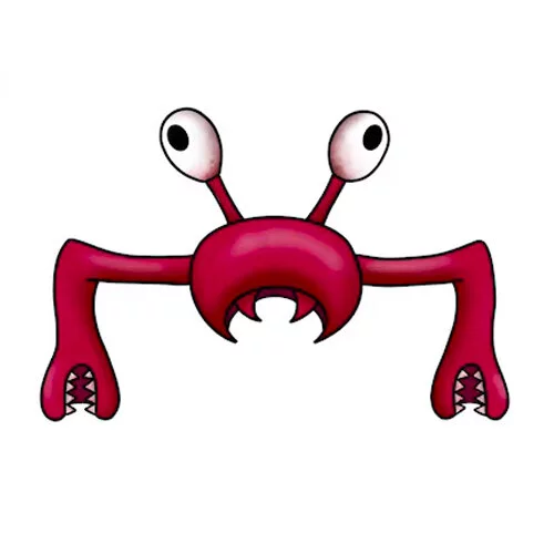 Цветной пример раскраски крабзилла банбан гарден