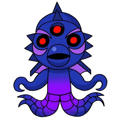 Цветной вариант раскраски кракен