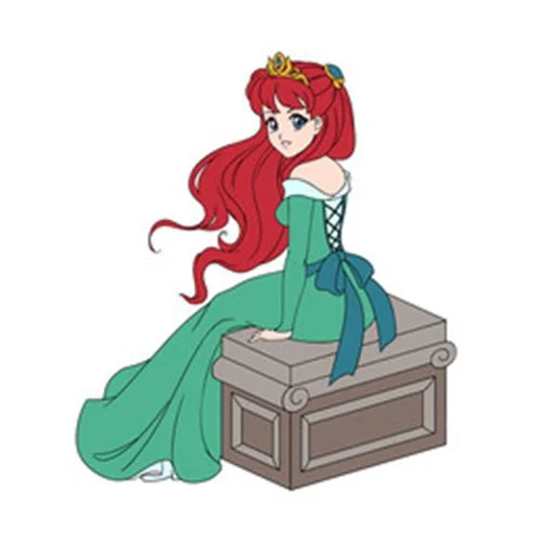 Цветной вариант раскраски красивая принцесса в короне