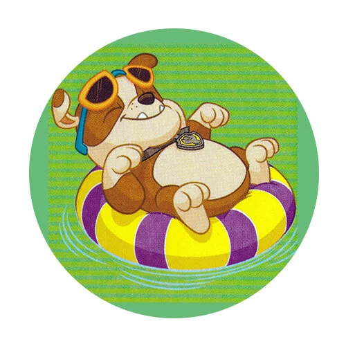 Цветной пример раскраски крепыш на резиновом круге