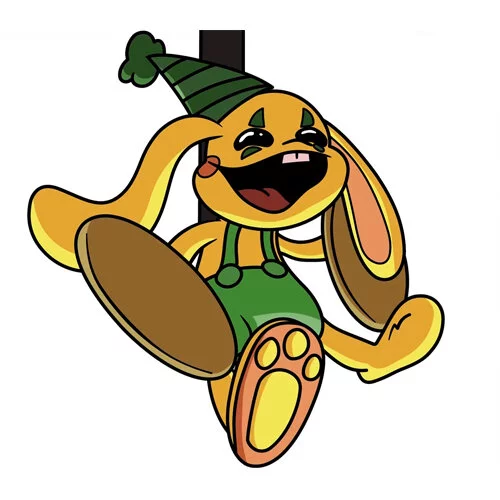 Цветной пример раскраски крольчонок бонзо