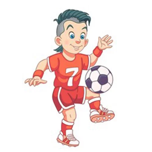 Цветной пример раскраски крутой футболист