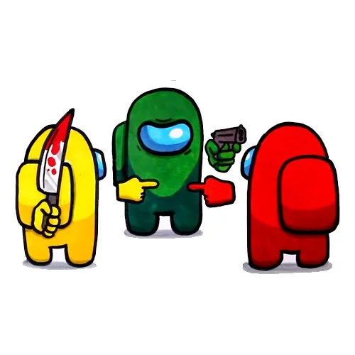 Цветной вариант раскраски кто предатель и самозванец амонг ас