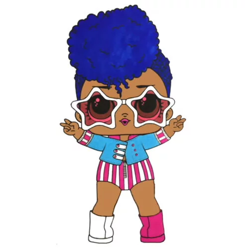 Цветной вариант раскраски кукла лол новая серия